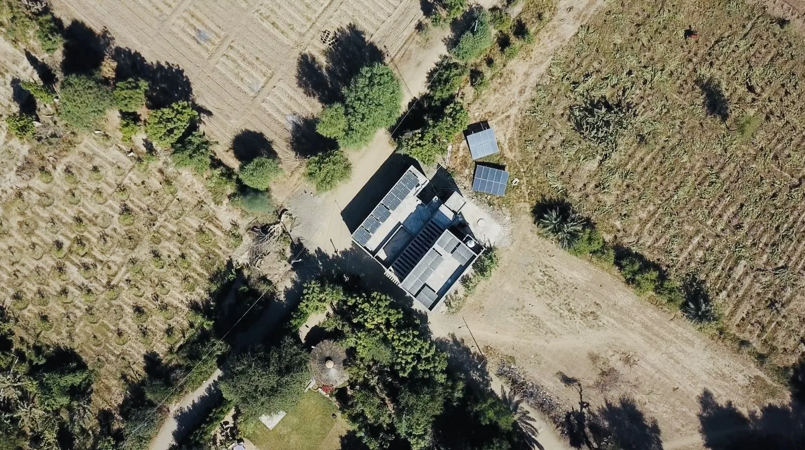 Aerial view of WALI's solar-powered rural setting in Lasbela